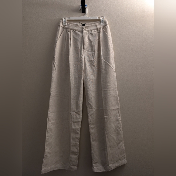NWT Cider Petite Belted Linen Blend Wide Leg Trousers, Size 4/S - Picture 5 of 7